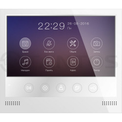 Selina HD  Монитор видеодомофона 7" TFT,белый с поддержкой форматов 1080р/720p/CVBS, разрешение 800х480, hands free